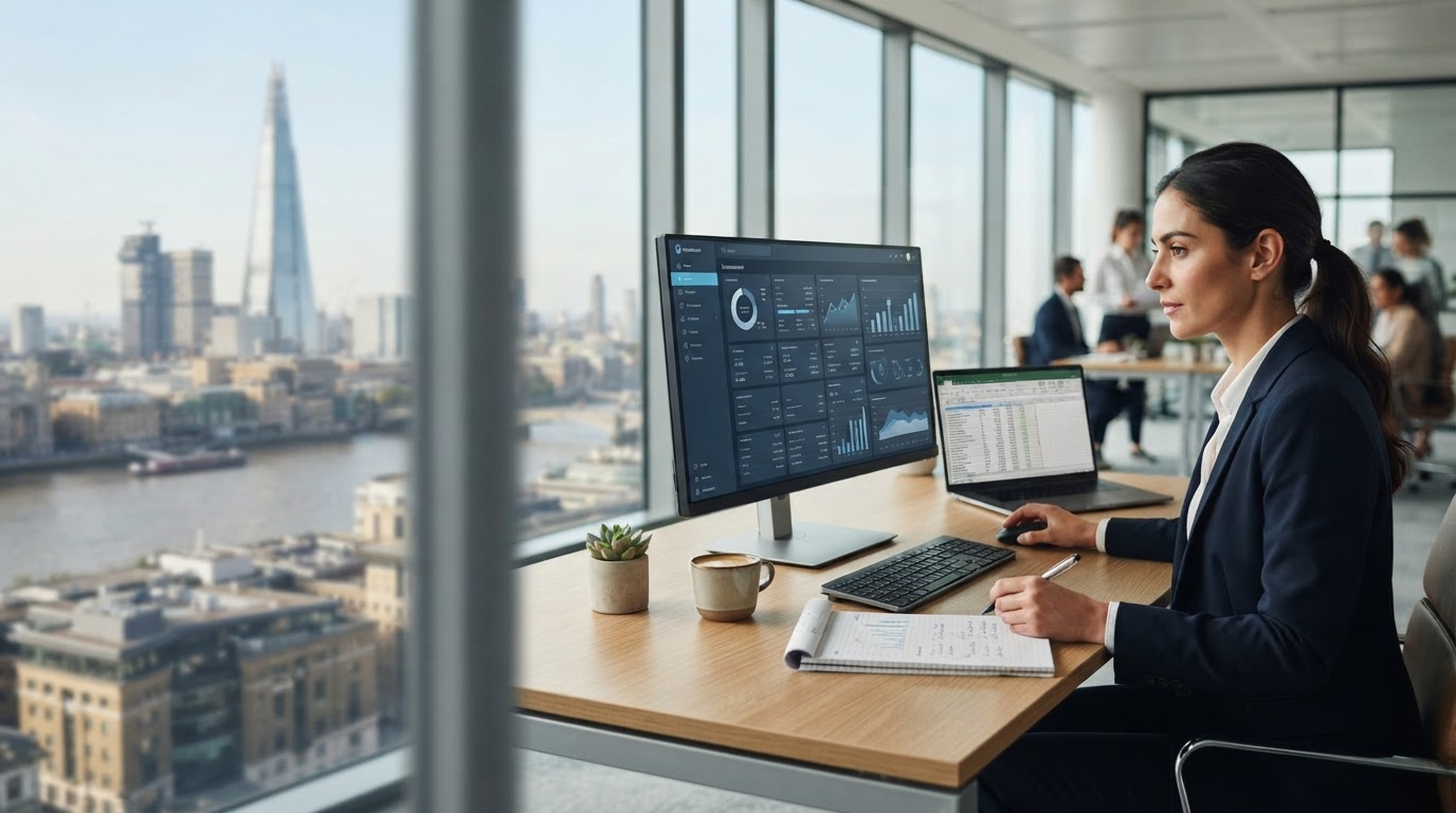 Capital Crest predictive analytics dashboard concept for remote investors